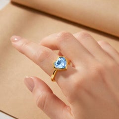 Heart topaz ring in 14k gold