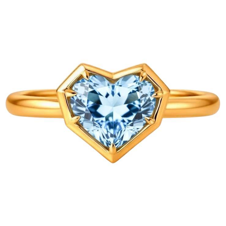 For Sale:  Heart topaz ring in 14k gold