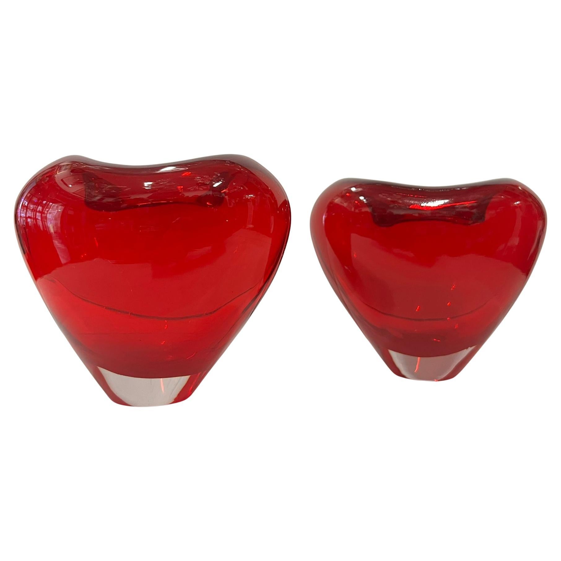 Vase à cœur en verre de Murano par Maria Christina Hamel, années 1990 en vente 1