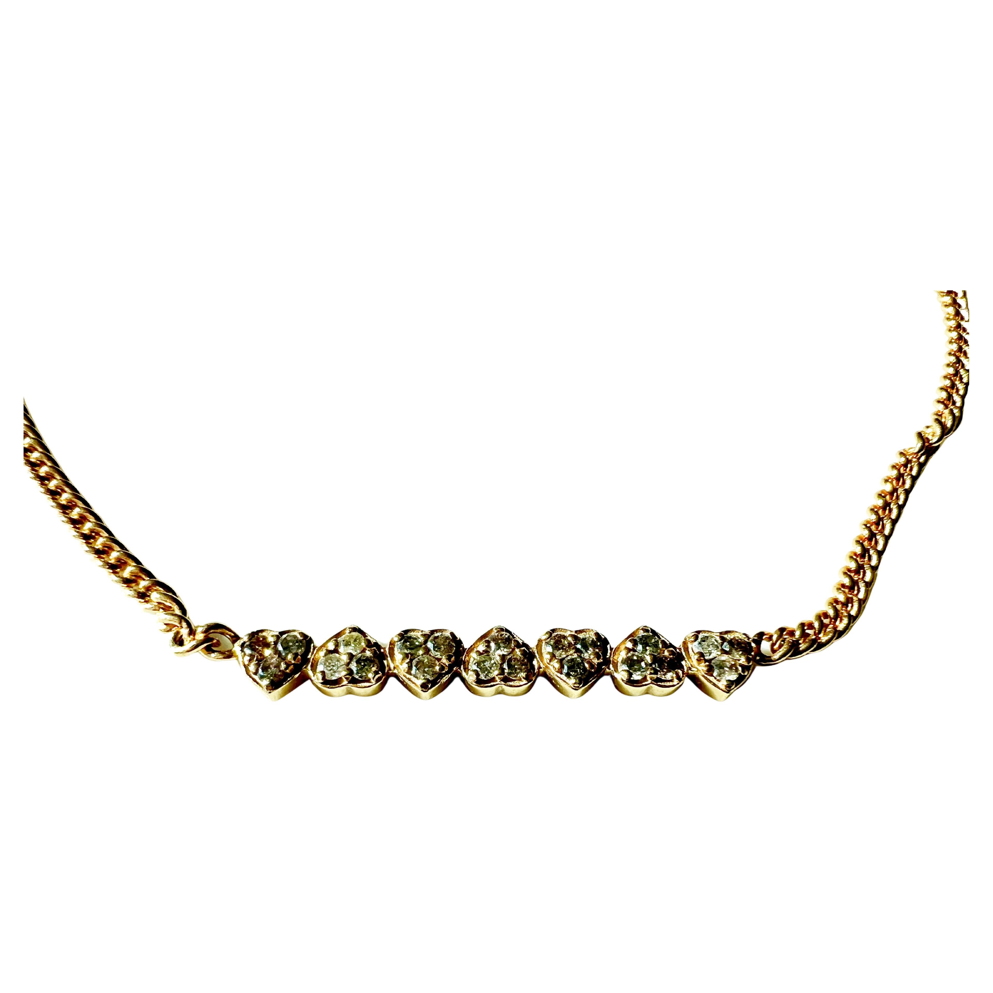 Collier ras du cou diamant blanc en forme de cœur Pour femmes en vente
