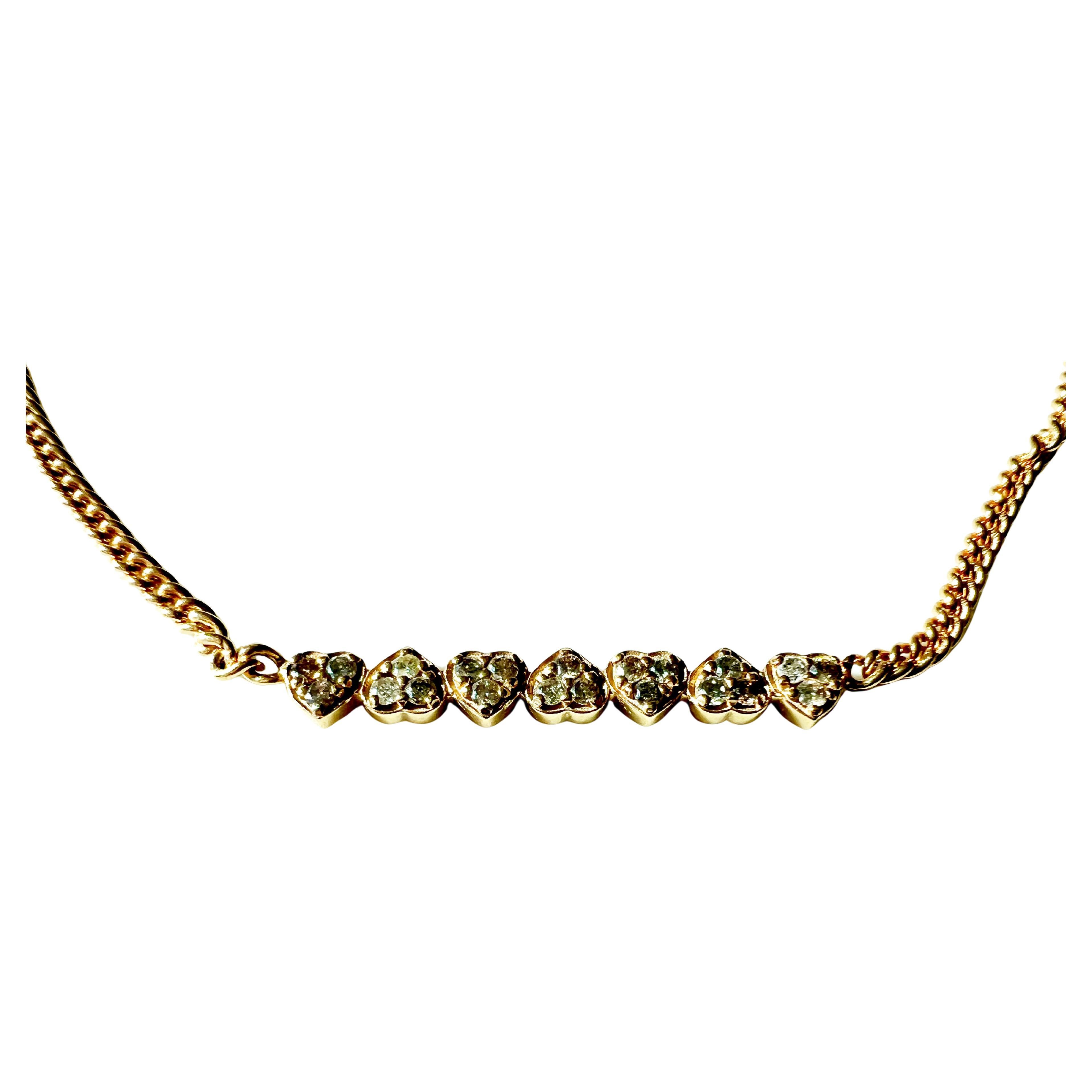 Collier ras du cou diamant blanc en forme de cœur en vente 1