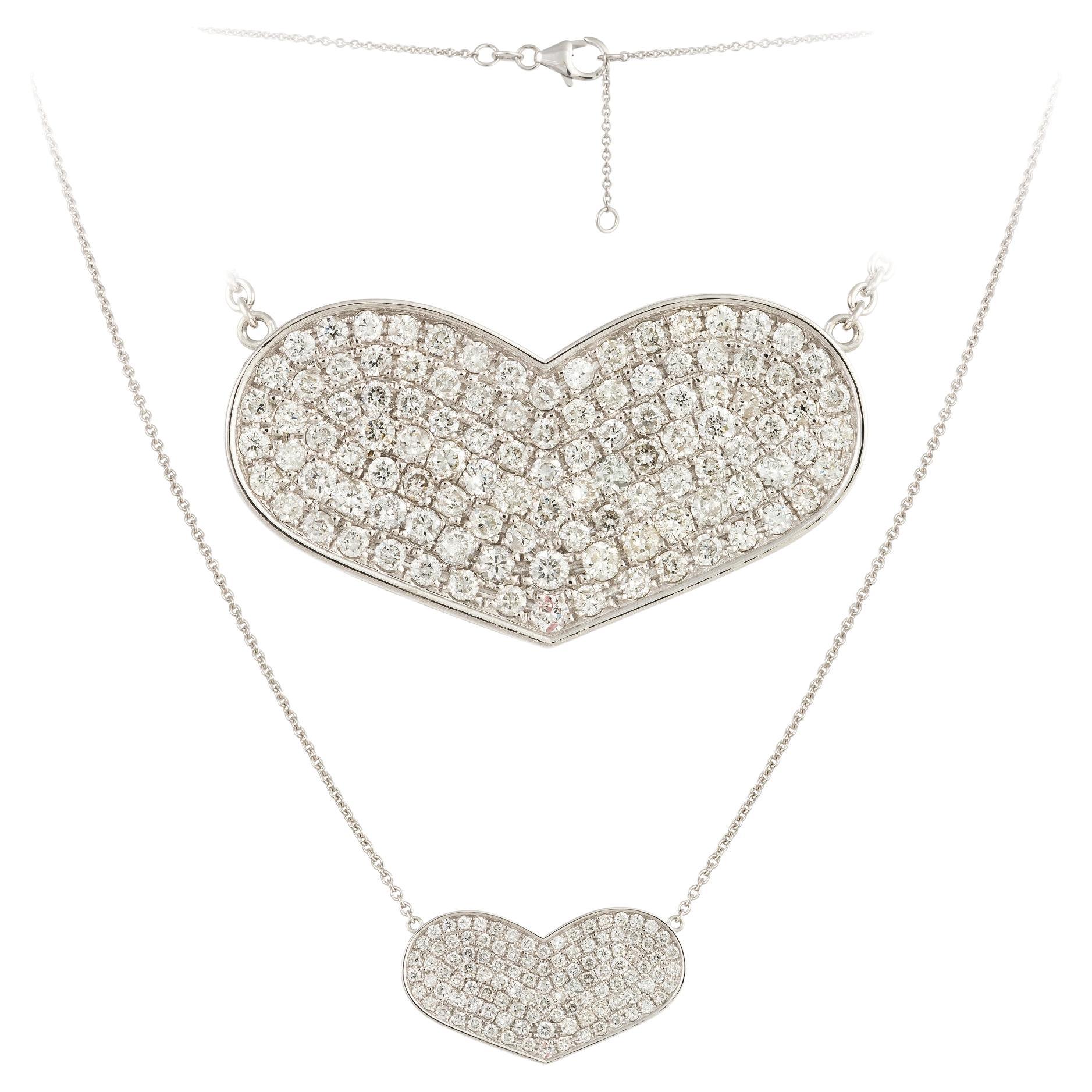 Herz Weißgold 18K Halskette Diamant für Sie