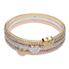 pink and gold bangles Heart White Yellow and Pink Gold Bangle