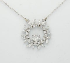 Heart Wreath Diamond Pendant Necklace