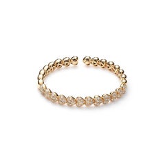 Heart Yellow Gold Diamond Bangle