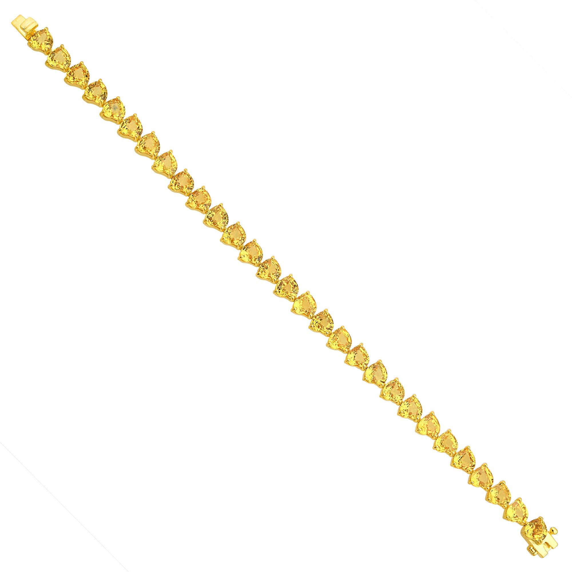 Item Code :- SEBR-41435
Gross Weight :- 14.91 gm
18k Yellow Gold Weight :- 11.32 gm
Yellow Sapphire Weight :- 17.95 carat
Bracelet Length :- 7 Inches Long

✦ Sizing
.....................
We can adjust most items to fit your sizing preferences. Most