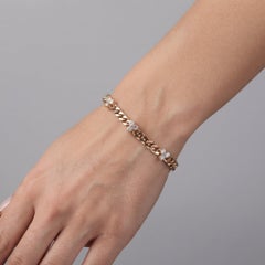 Heartbeats 14K (or 18k upon request) Yellow Gold Diamond Accent Chain Bracelet
