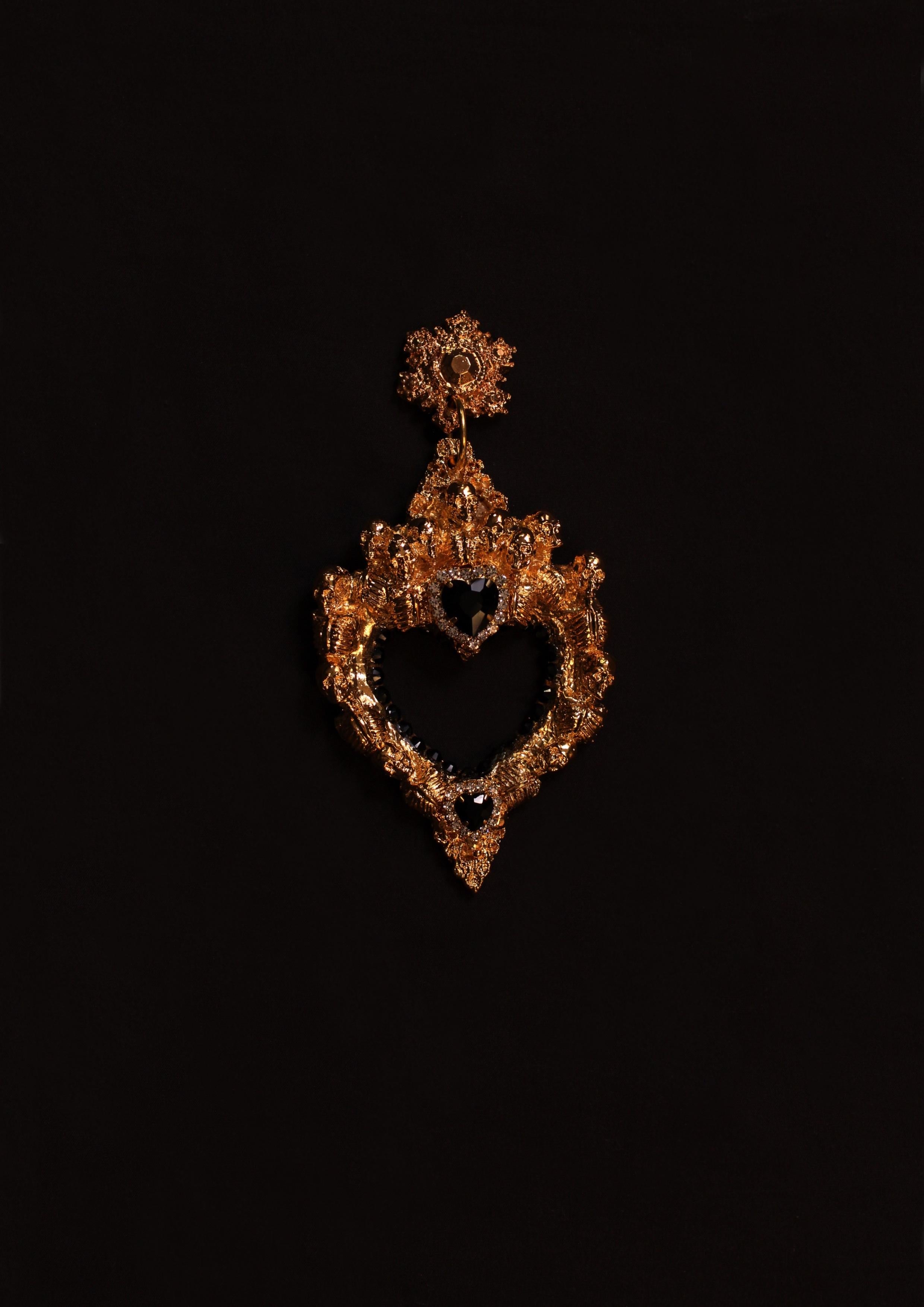 Women's or Men's Heartbreaker Earrings: Hand-sculpted Elegance in sterling silver, Gothic Design For Sale