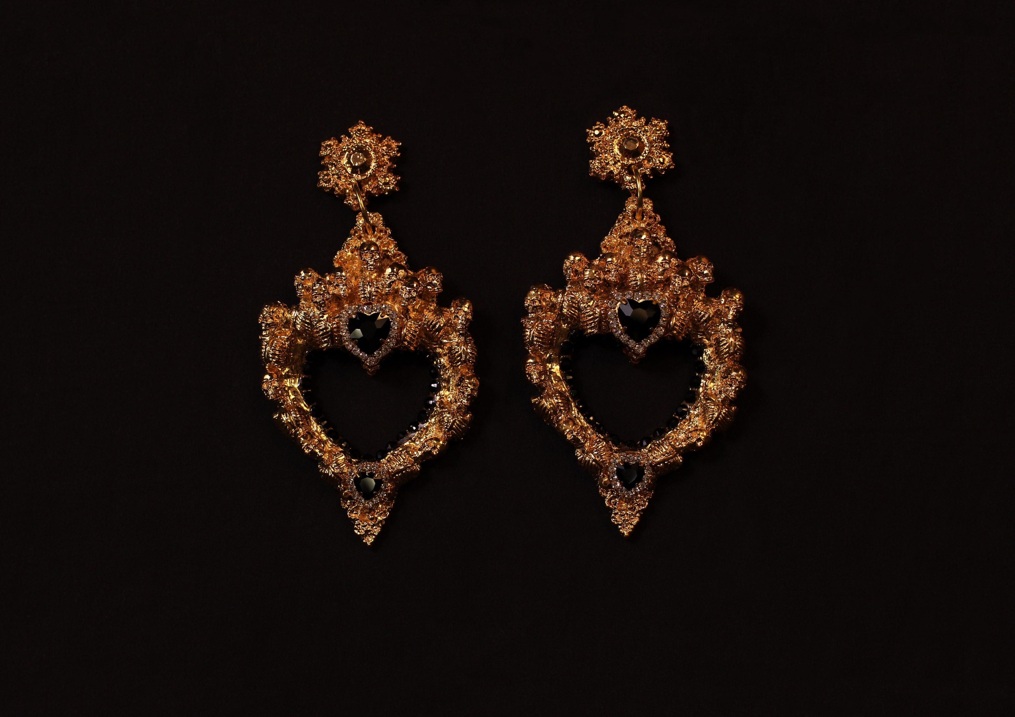 Heartbreaker Earrings: Hand-sculpted Elegance in sterling silver, Gothic Design For Sale 1