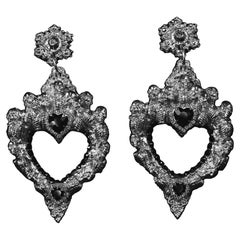 Heartbreaker Earrings: Hand-sculpted Elegance in sterling silver, Gothic Design