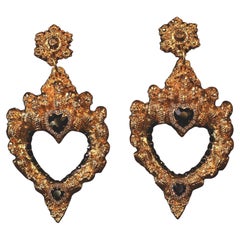 Heartbreaker Earrings: Hand-sculpted Luxury in 24K Gold, Gothic Statement