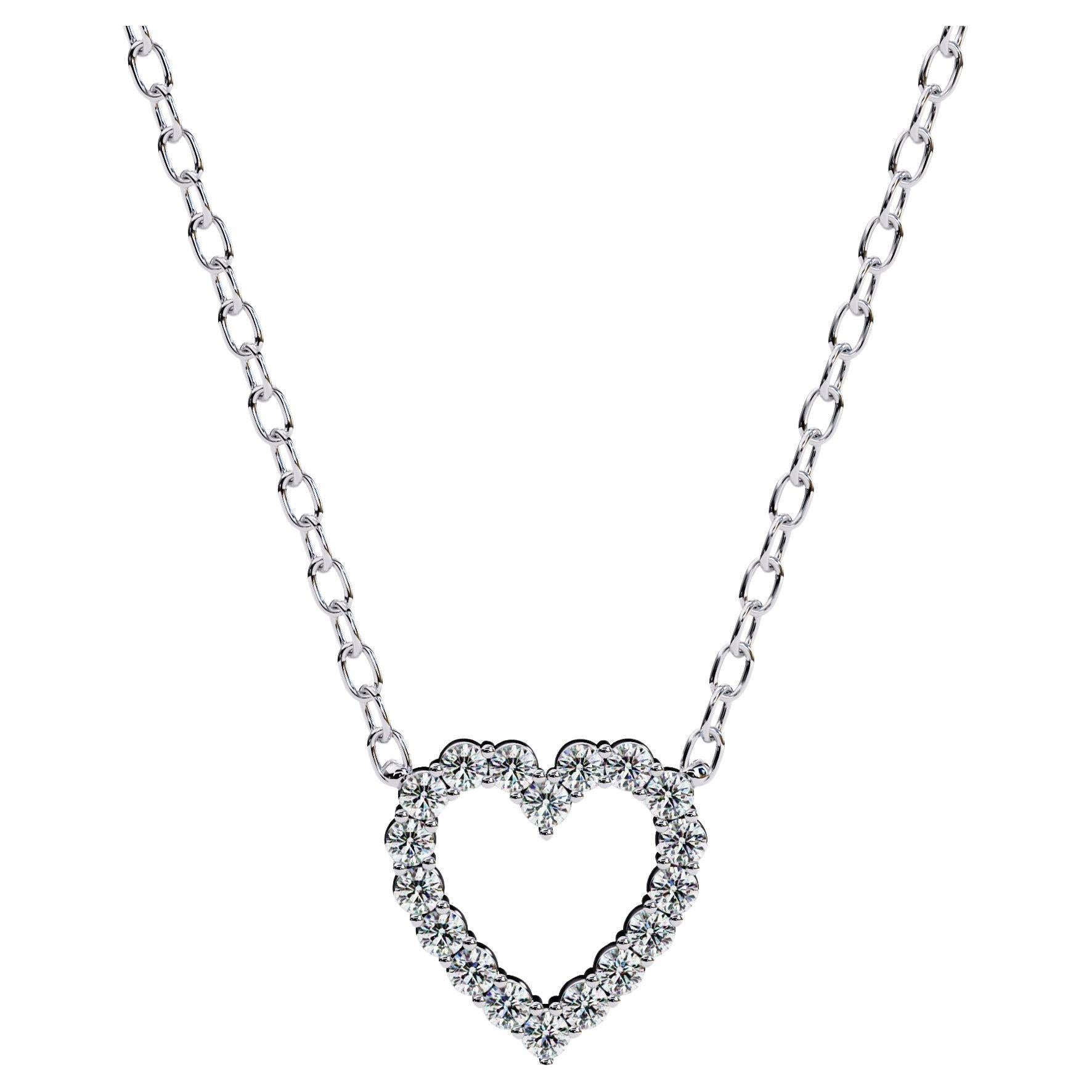Collier pendentif Brilliance naturelle en or blanc 14 carats en vente