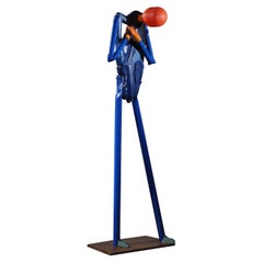 Herzvolle Skulptur, plastische Assemblage in Blau & Rot 2012 von Jerry Ross Barrish