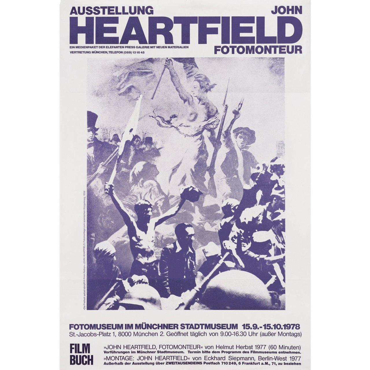 Affiche A1 allemande originale de 1978 pour l'exposition Heartfield Fotomonteur. Très bon état, plié. De nombreuses affiches originales ont été publiées pliées ou ont été pliées par la suite. Veuillez noter que la taille est indiquée en pouces et