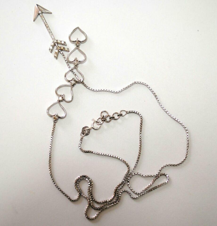 Hearts And Arrow Lariat Necklace 925 Silver Diamond Necklace Valentines Gifts
Light weight can be worn everyday

Additional information:
Condition: New without tags: A brand-new, unused, and unworn item (including handmade items) that is not in