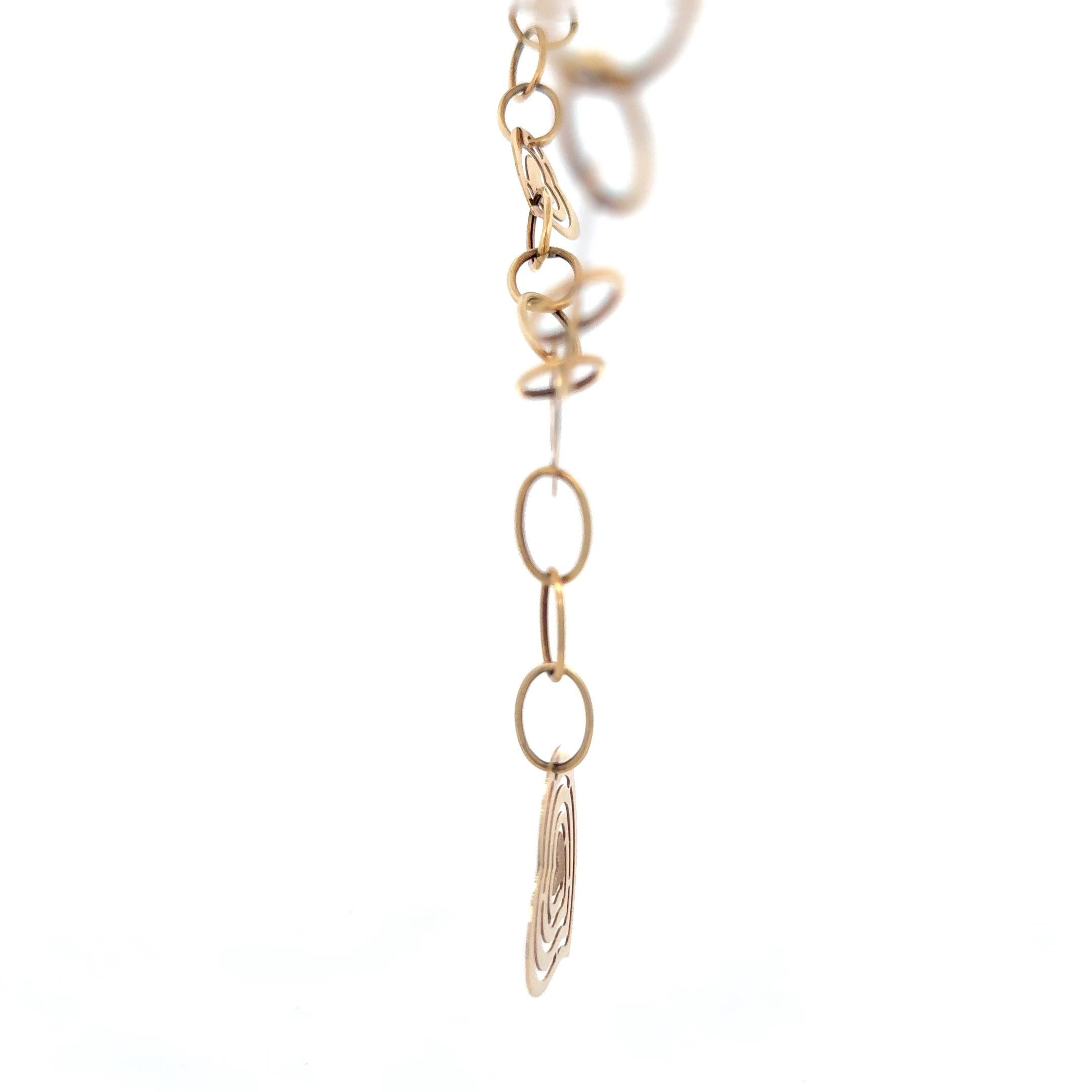 Collier pendentif cœurs et maillons en or jaune 14 carats en vente 1