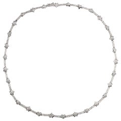 Hearts and Stars White Gold Diamond Necklace