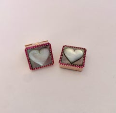 Hearts Charms Pendent and Button Mother-of-pearl Cameos, Are Multi-Function