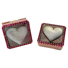 Hearts Charms Pendent and Button Mother-of-pearl Cameos, Are Multi-Function