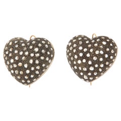 Hearts Diamonds 14 Karat Yellow Gold Stud Earrings