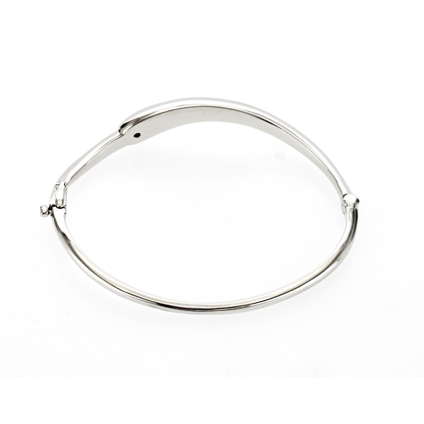 Pulsera brazalete Hearts On Fire de oro blanco de 18 quilates y 0,18 quilates de diamantes Talla M 6,25 pulgadas en venta 2