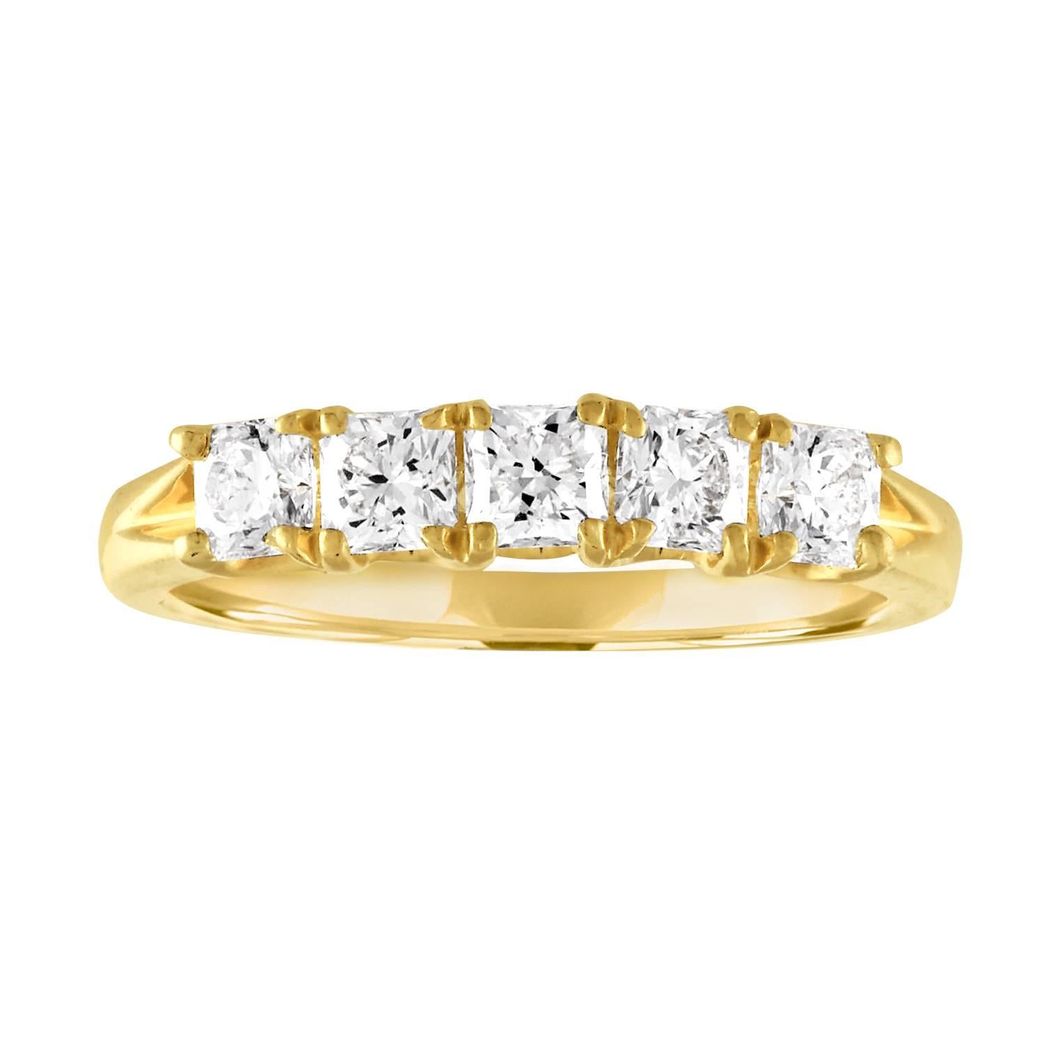 "Hearts On Fire" 1.00 Carat Dream Diamond Five Stone Gold Ring