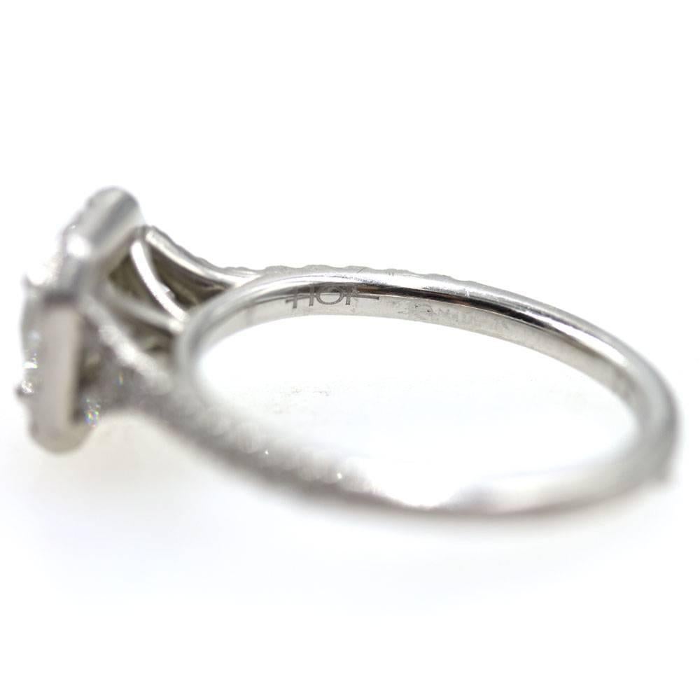 Hearts on Fire 1.10 Carat Asscher Cut Diamond Halo Platinum Engagement Ring  1