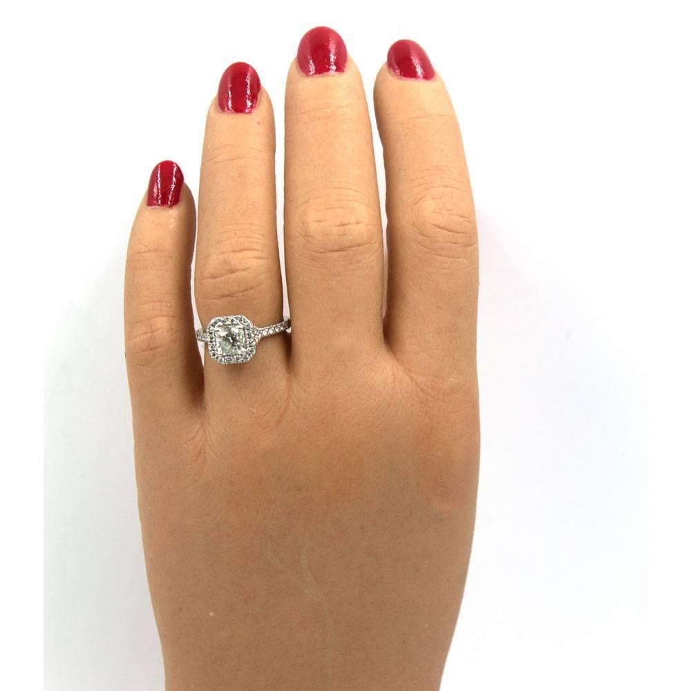 Hearts on Fire 1.10 Carat Asscher Cut Diamond Halo Platinum Engagement Ring  2
