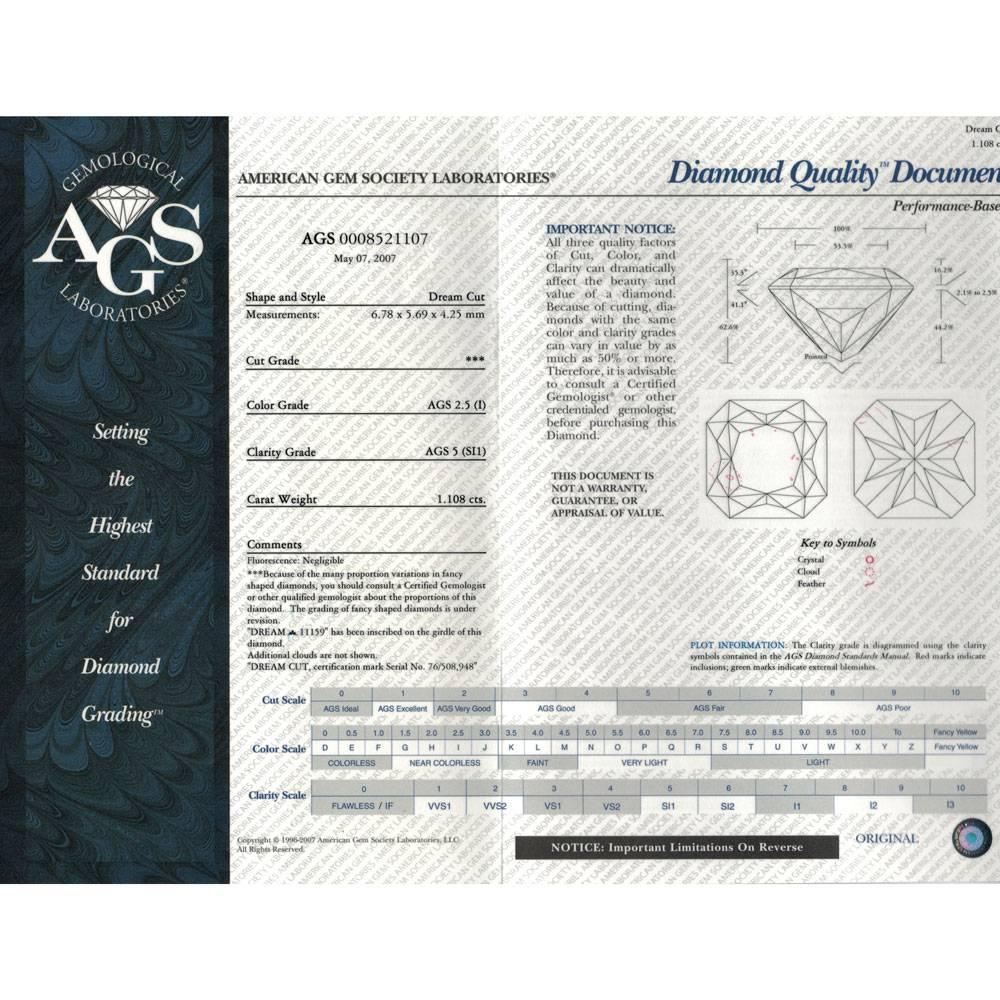 Hearts on Fire 1.10 Carat Asscher Cut Diamond Halo Platinum Engagement Ring  3