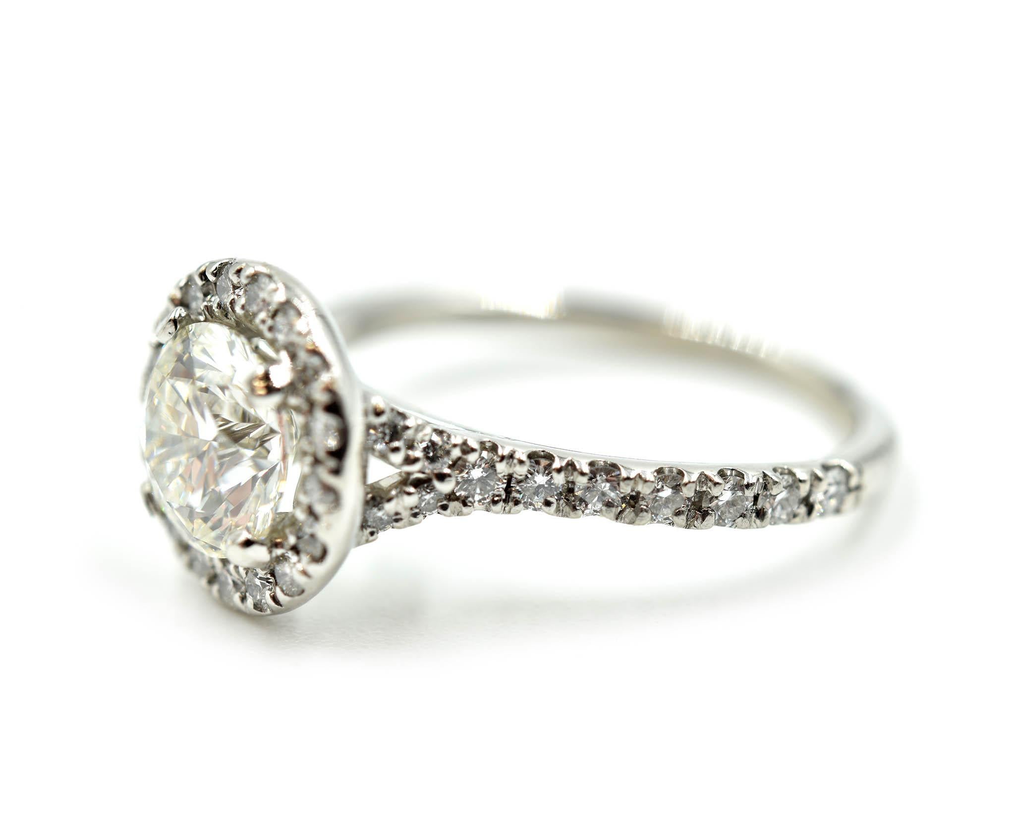 Round Cut “Hearts on Fire” 1.44 Carat Round Brilliant Diamond Engagement Platinum Ring