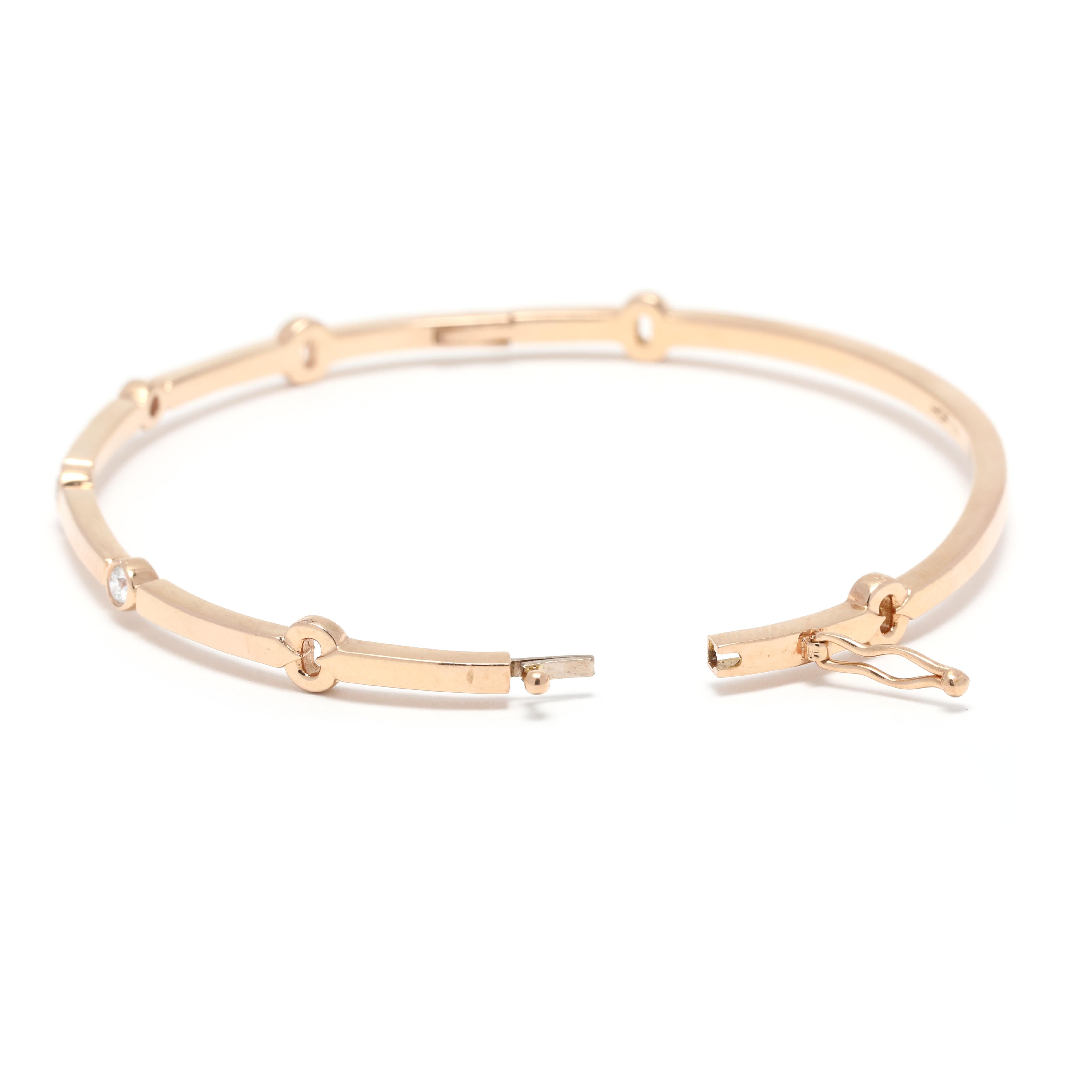 Women's or Men's Hearts on Fire .15ctw Diamond Bangle Bracelet, 18k Rise Gold