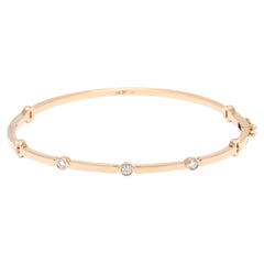 Hearts on Fire .15ctw Diamond Bangle Bracelet, 18k Rise Gold