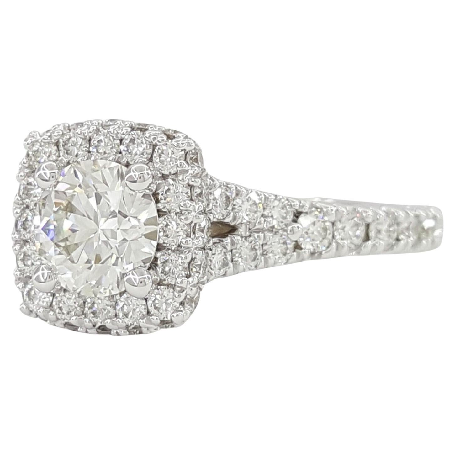 Taille ronde Hearts On Fire, bague de fiançailles avec diamant taille ronde idéale de 1,63 carat  en vente
