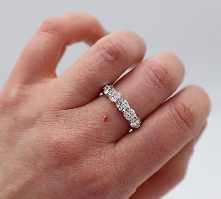 Hearts on Fire 18 Karat White Gold 2 Carat Diamond Wedding Band Ring at