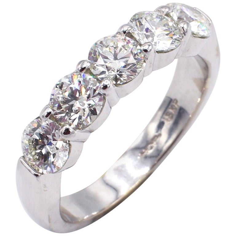 Hearts on Fire 18 Karat White Gold 2 Carat Diamond Wedding Band Ring at