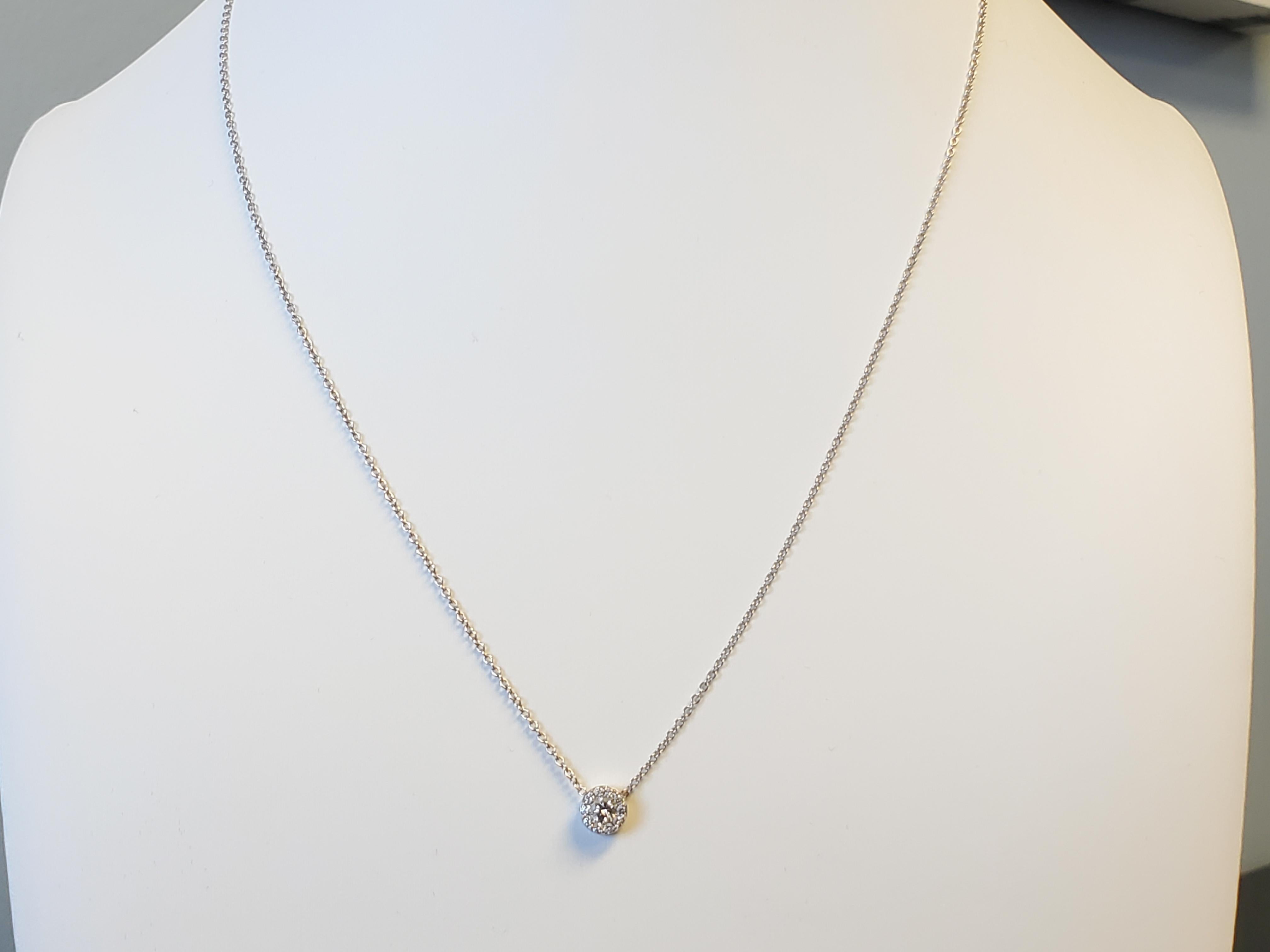 Modern Hearts on Fire 18k wg Diamond Necklace HOF Fulfillment Pendant Necklace For Sale