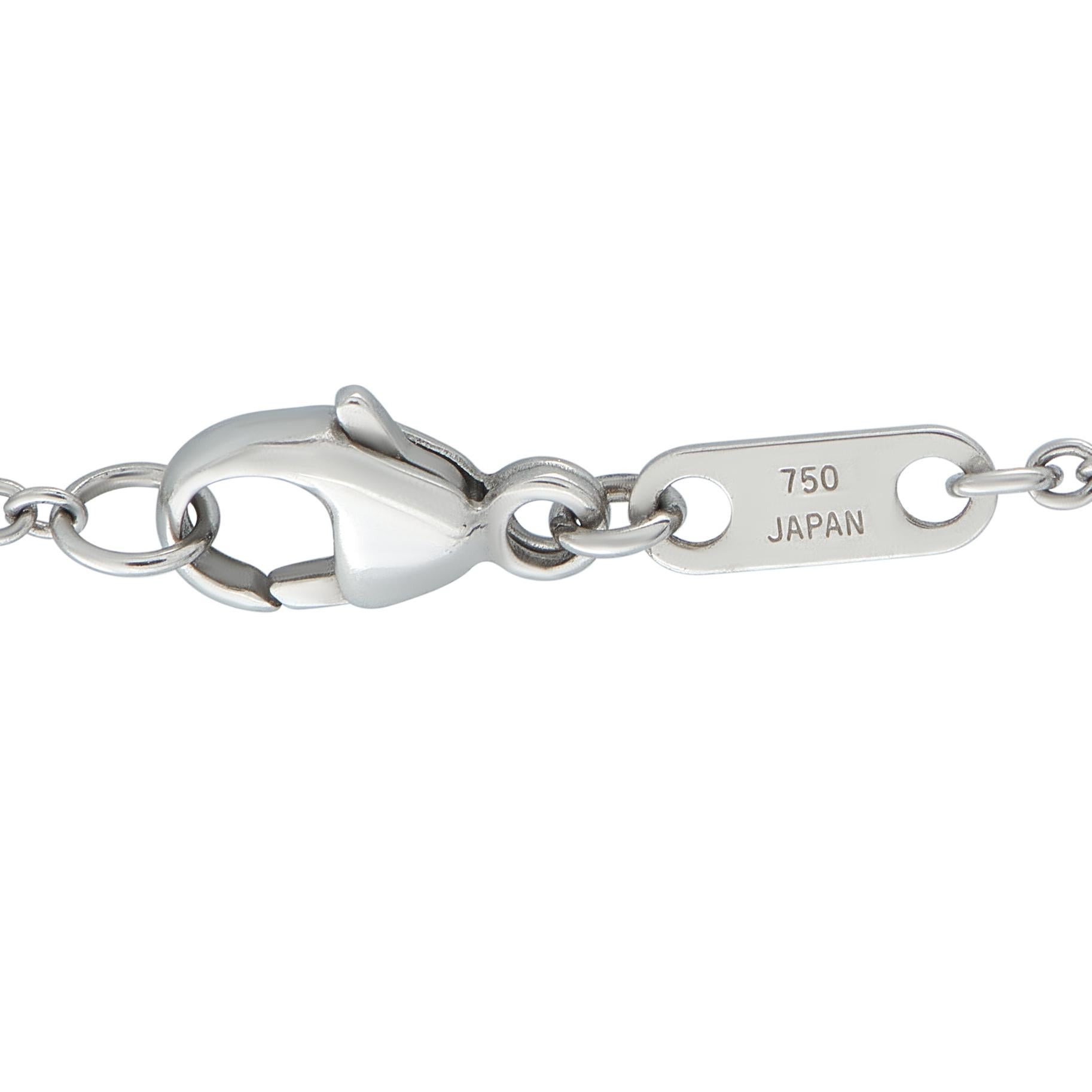 Round Cut Hearts on Fire 18K White Gold 0.95ct Diamond Necklace For Sale