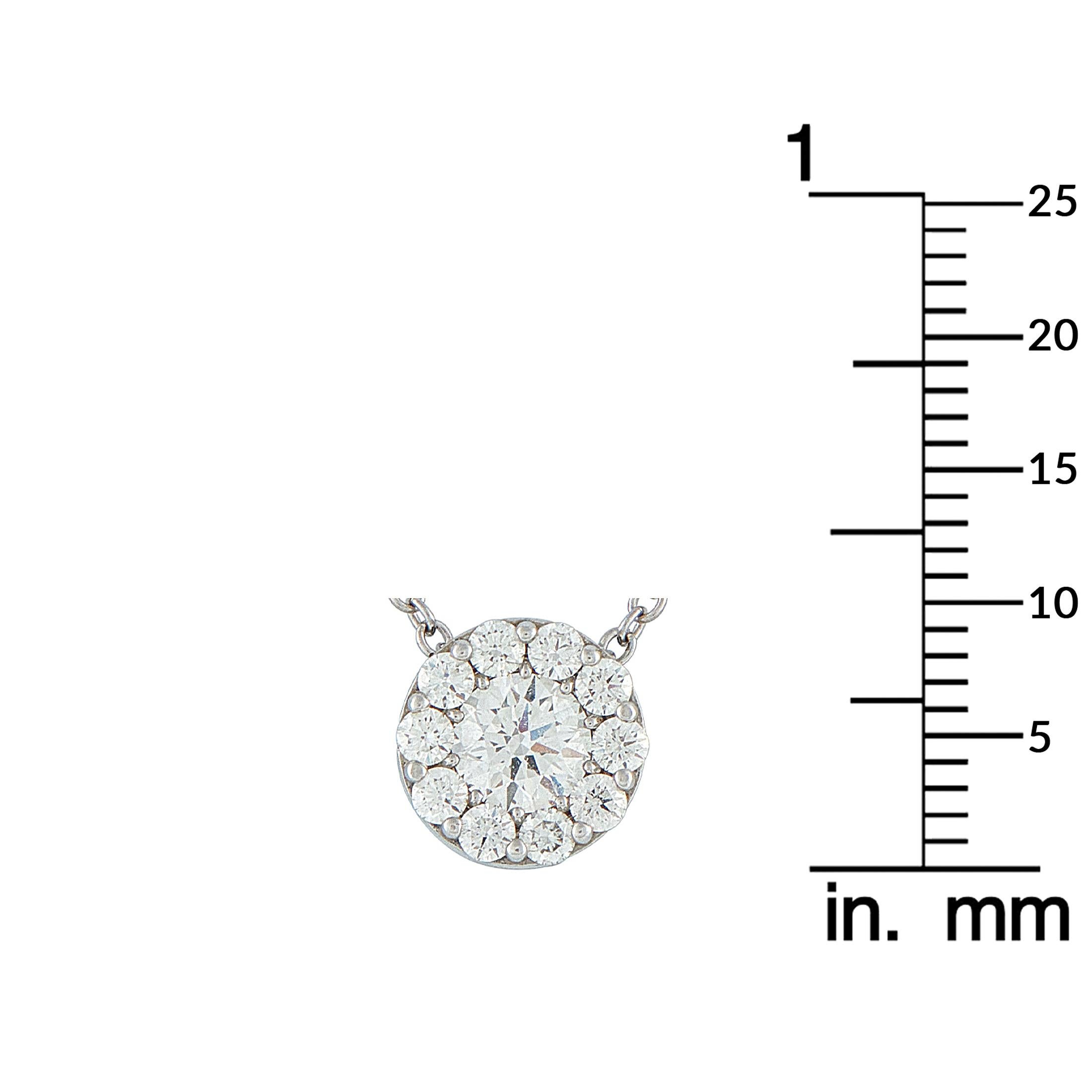 Women's Hearts on Fire 18K White Gold 0.95ct Diamond Necklace For Sale