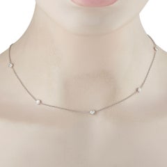 Hearts on Fire 18K White Gold 1.28ct Diamond Station Necklace HF13-070125