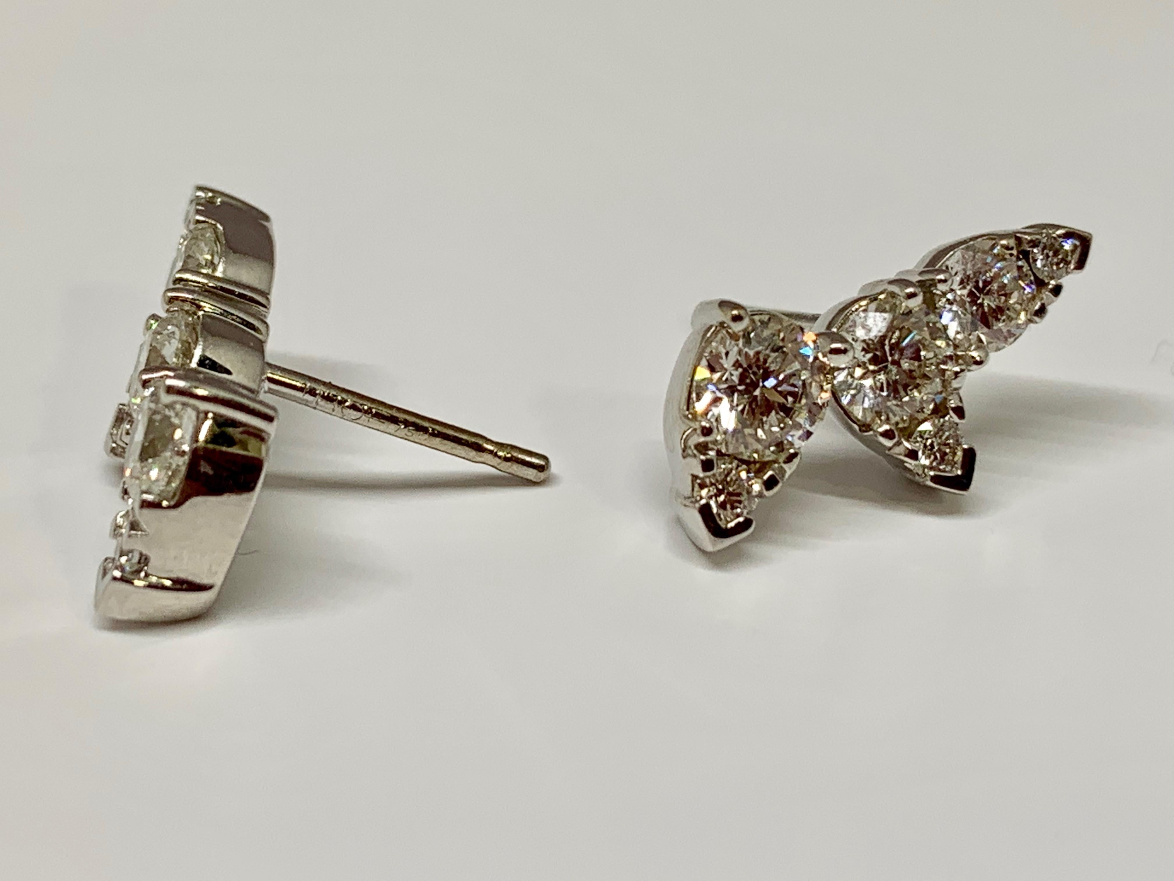2 carat diamond earrings on ear