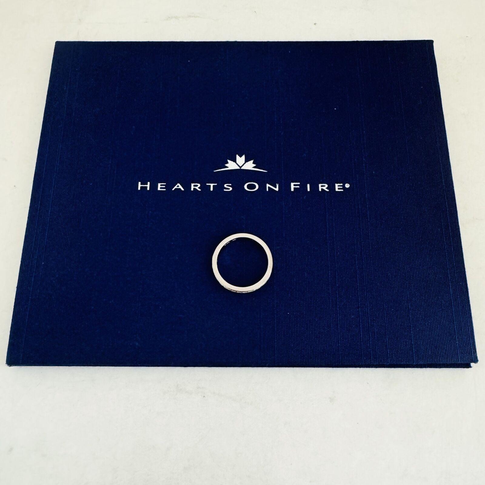Hearts on Fire 18k White Gold and Diamond Half Eternity Band Ring Size 6.75 In Good Condition In Guilford, CT