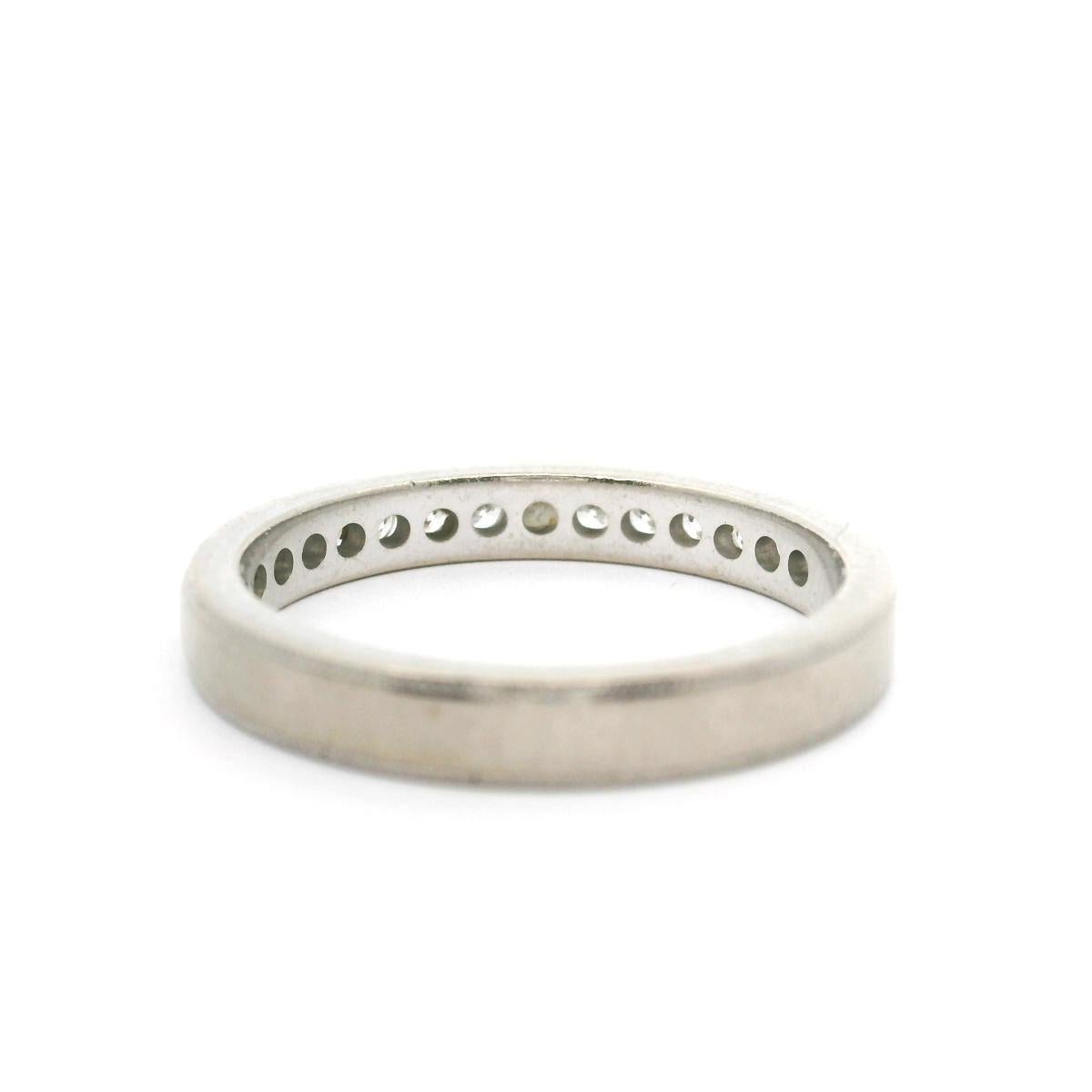 Hearts on Fire 18k White Gold and Diamond Half Eternity Band Ring Size 6.75 2