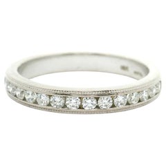 Hearts on Fire 18k White Gold and Diamond Half Eternity Band Ring Size 6.75