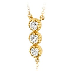 Hearts on Fire 18k Yellow Gold Lilianna Milgrain "Y" Lariat Diamond Necklace