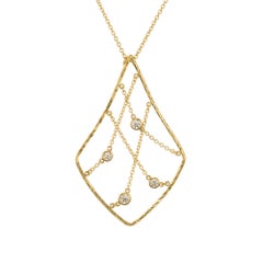 Hearts On Fire .33 Carat Diamond Yellow Gold Pendant Necklace