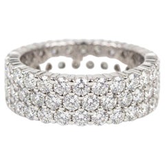 Alianza «Hearts On Fire» de tres filas con diamantes de 3,5 quilates en oro blanco de 18k