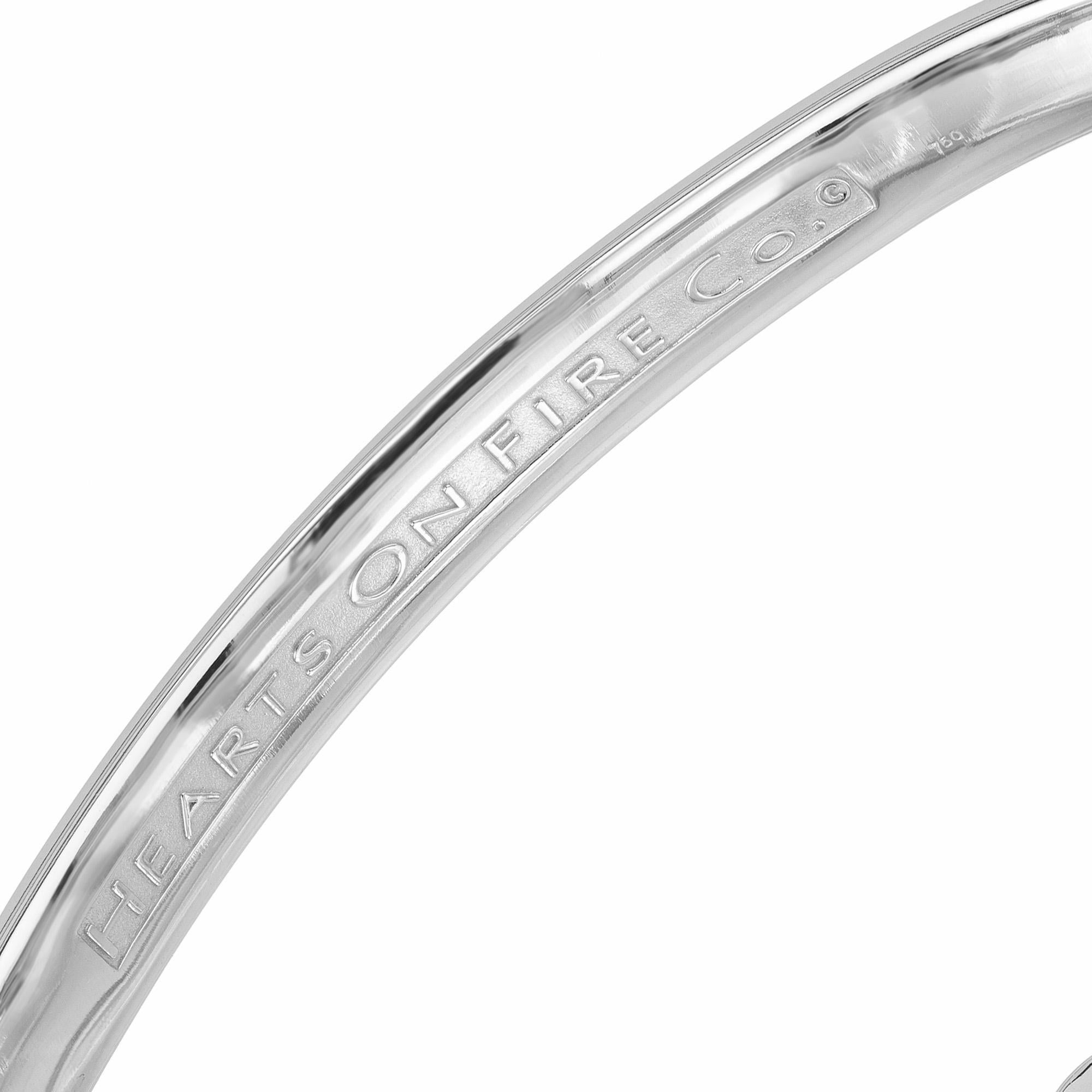 Women's Hearts on Fire .40 Carat Diamond White Gold Bangle Bracelet