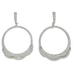 HEARTS ON FIRE 5 Carat Dangle Earrings set in 1 Carats White Gold