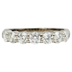 Used Hearts on Fire 7 Stone Diamond Semi Eternity Band Ring in 18 Karat White Gold 