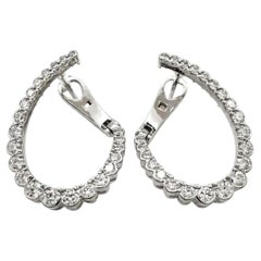 Boucles d'oreilles créoles « Hearts On Fire » « Aerial Regal Diamond » en or blanc 18 carats, 1,58 carat au total